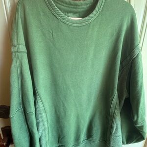 Aerie Pullover Crewneck Sweatshirt in Green Like New